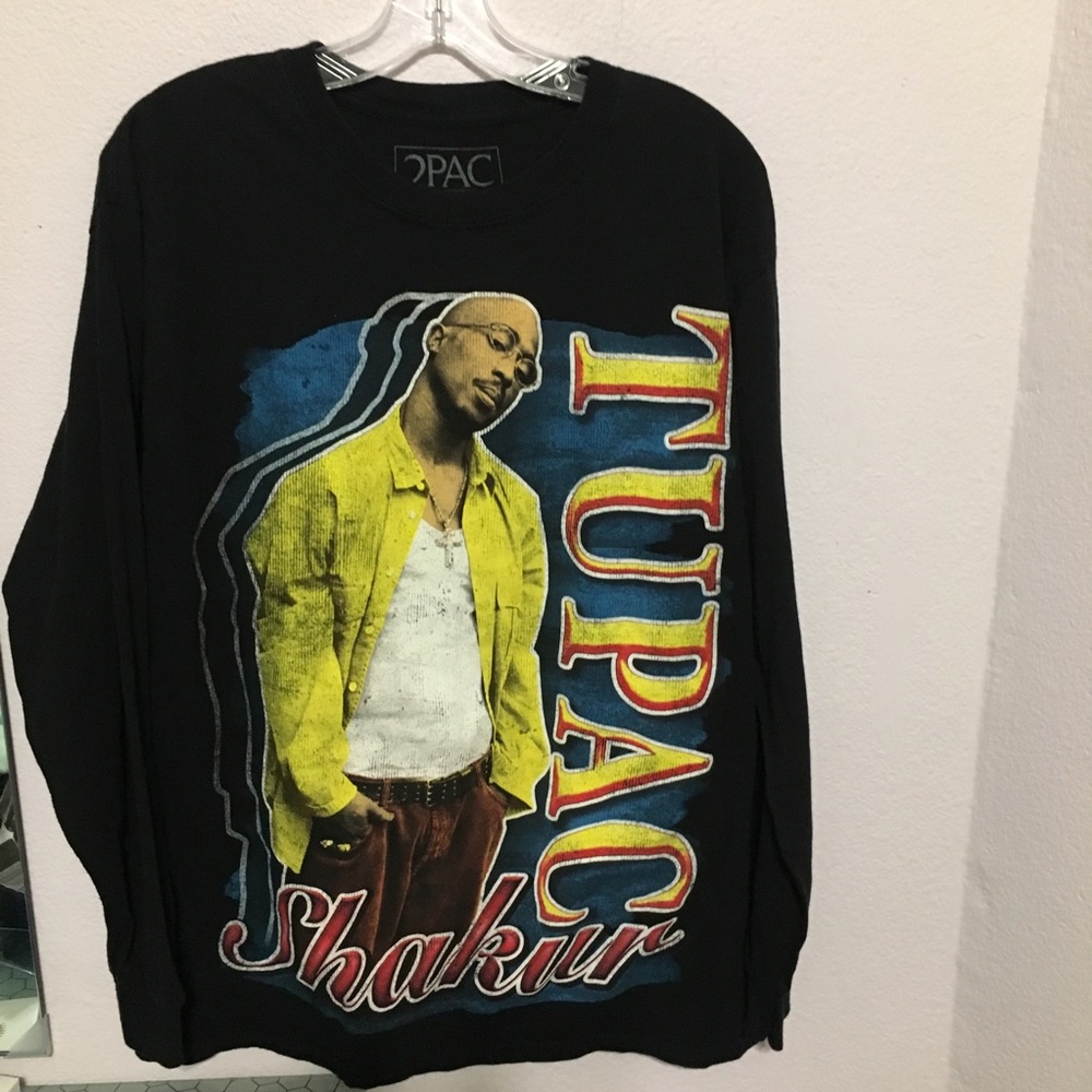 Tupac LS Graphic Tee Size Large 100% Cotton